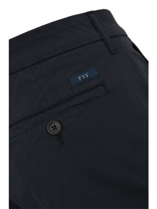 Pantaloni in popeline stretch Blu FAY | NTM8650187T RSEU824
